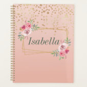 Elegant & chic gold konfetti Punkt auf rosa Rückse Planer (Vorderseite)