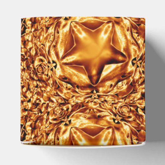 Elegant Chic Gold Kupfer Weihnachtsstars Shiny Geschenkschachtel (Oben)