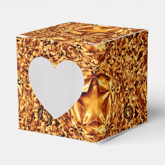 Elegant Chic Gold Kupfer Weihnachtsstars Shiny Geschenkschachtel (Vorderseite)