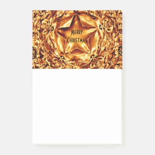 Elegant Chic Gold Kupfer Weihnachtsstern Shiny Post-it Klebezettel (Vorderseite)