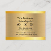 ELEGANT CHIC GOLD MODERN MINIMALISTISCH SCHWARZGOL VISITENKARTE (Rückseite)