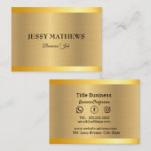 ELEGANT CHIC GOLD MODERN MINIMALISTISCH SCHWARZGOL VISITENKARTE (Vorne/Hinten)