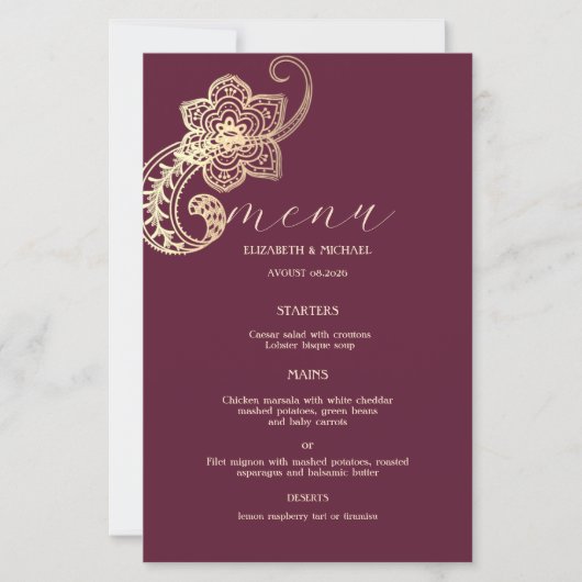 Elegant Chic Gold Paisley (Vorderseite)