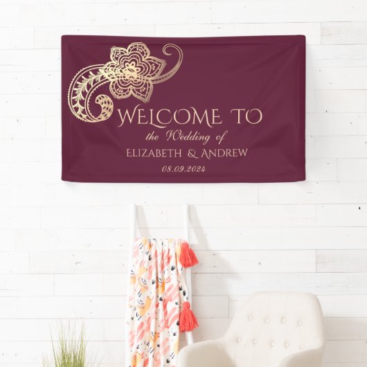Elegant Chic Gold Paisley Banner (Insitu)