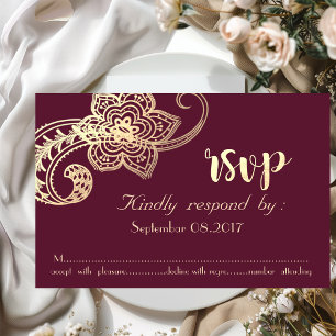 Elegant Chic Gold Paisley UAWG Einladung