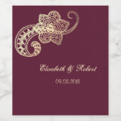 Elegant Chic Gold Paisley Weinetikett (Einzelnes Label)