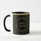 Elegant Chic Gold Polka Dots Happy Oaster Tasse (Links)