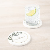 Elegant Chic Golden Foil Eukalyptus Getränkeuntersetzer (Seite)