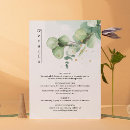 Elegant Chic Green Eucalyptus Wedding Gold Akzente Begleitkarte