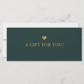 Elegant Chic Green Gold Business Gift Certificate (Rückseite)