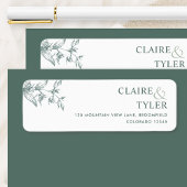 Elegant Chic Green Wedding Return Label