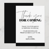 Elegant Chic Handwriting Schwarz-weiß Dankeskarte (Vorne/Hinten)
