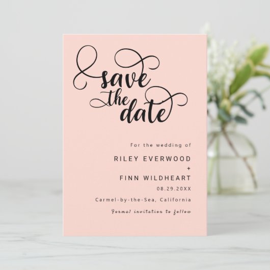 Elegant Chic Hochzeit speichern Sie das Datum Einl Save The Date (Stehend Vorderseite)
