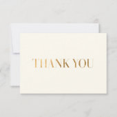 Elegant Chic Ivory Gold Danke Foto Card (Vorderseite)