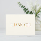Elegant Chic Ivory Gold Danke Foto Card (Stehend Vorderseite)