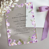 Elegant Chic Lila Wedding Acryleinladungen