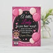 Elegant &Chic "Little Lady" Baby Shower Invitation Einladung (Stehend Vorderseite)