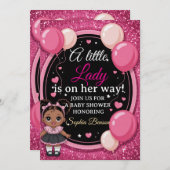 Elegant &Chic "Little Lady" Baby Shower Invitation Einladung (Vorne/Hinten)