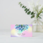 Elegant Chic Lotus Blume Holographic Visitenkarte (Stehend Vorderseite)