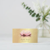 Elegant Chic Lotus Gold Confetti Yoga Instructor Visitenkarte (Stehend Vorderseite)
