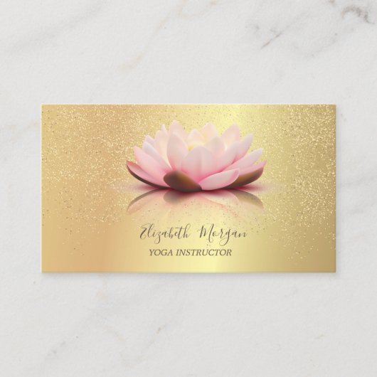 Elegant Chic Lotus Gold Confetti Yoga Instructor Visitenkarte (Vorderseite)