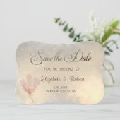 Elegant Chic Magnolia Save the Date (Stehend Vorderseite)