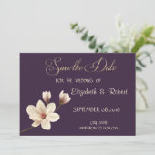 Elegant Chic Magnolia Save the Date (Stehend Vorderseite)