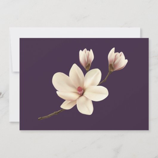 Elegant Chic Magnolia Save the Date (Rückseite)