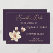 Elegant Chic Magnolia Save the Date (Vorne/Hinten)