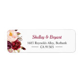 Elegant Chic Marsala Burgundy Floral Adresse (Vorne)