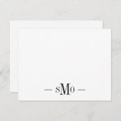 Elegant Chic Minimal Monogram 3 Initialen Mitteilungskarte (Vorne/Hinten)