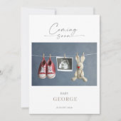 Elegant Chic Minimal Pregnancy Announcement Card Einladung (Vorderseite)