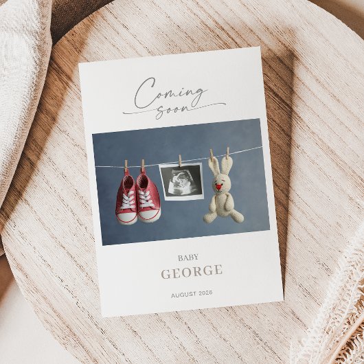 Elegant Chic Minimal Pregnancy Announcement Card Einladung