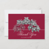 Elegant Chic Modern Black White Orchid Thank You Dankeskarte (Vorderseite)