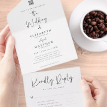 Elegant Chic Moderne Einfache QR-Code-Hochzeit