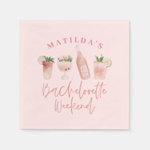 Elegant chic moderne Wasserfarbe Getränke Junggese Serviette