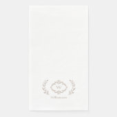 Elegant Chic Monogram Initial Laurel Wreath Beige Serviette (Vorderseite)