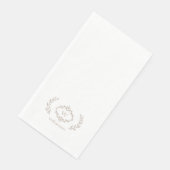 Elegant Chic Monogram Initial Laurel Wreath Beige Serviette (Ecke)