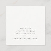 Elegant Chic Monogram Ivory White Leather Texture Quadratische Visitenkarte (Rückseite)