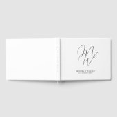 Elegant Chic Monogram Modern White Wedding Gästebuch (Voll)