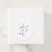 Elegant Chic Monogram Modern White Wedding Geschenkanhänger (Beispiel)