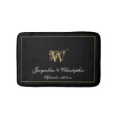Elegant Chic Monogram Names New Wedding Badematte (Vorderseite)