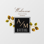 Elegant Chic Monogram White Fensteraufkleber (Blatt)
