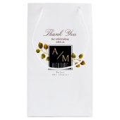 Elegant Chic Monogram White Kleine Geschenktüte (Rückseite)