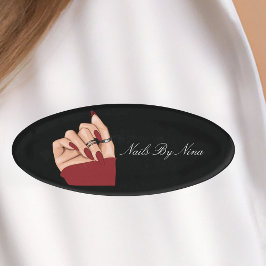 Elegant Chic Nail Artist Salon Manicurist Uniform Namenschild