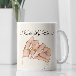 Elegant Chic Nail Salon Manicurist Typografie Kaffeetasse