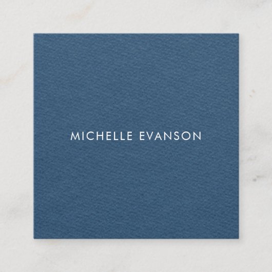 Elegant Chic Navy Blue Minimalistisch Quadratische Visitenkarte (Vorderseite)