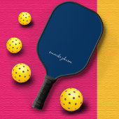 Elegant Chic Navy Blue Monogram Pickleball Schläger