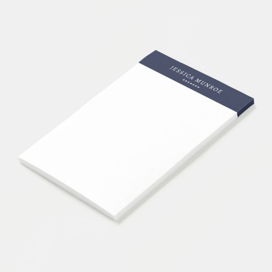 Elegant Chic Navy Blue Personalisiert Post-it Klebezettel (angewinkelt)