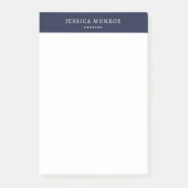 Elegant Chic Navy Blue Personalisiert Post-it Klebezettel (Vorderseite)